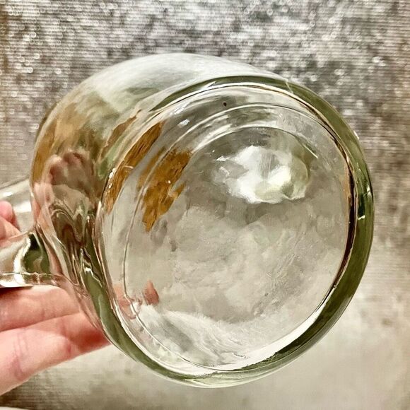 Wheaton Snub Nose Clear Thick Glass Cork Top Candy Pitcher 5.7, vintage 1940s - Picture 6 of 7